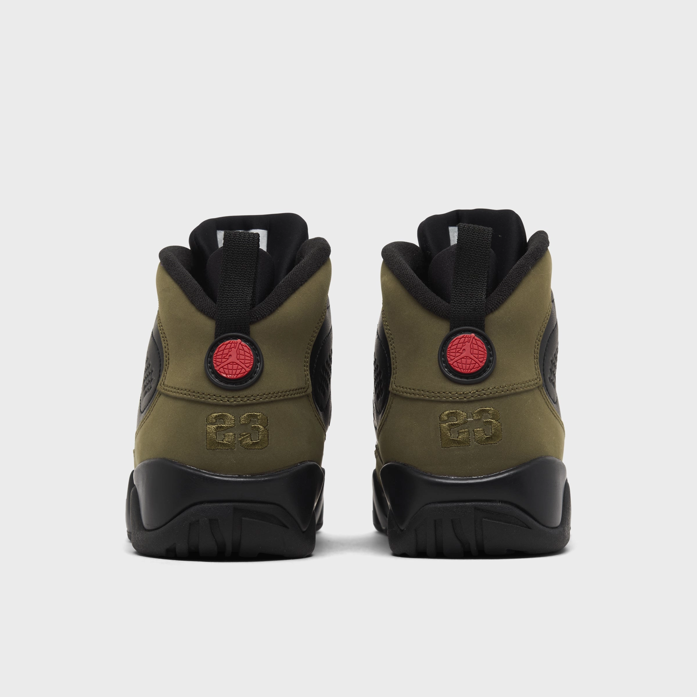 Jordan 9 Retro GS Black / True Red - Light Olive Mid Foot Harness Supportive Fit Feel