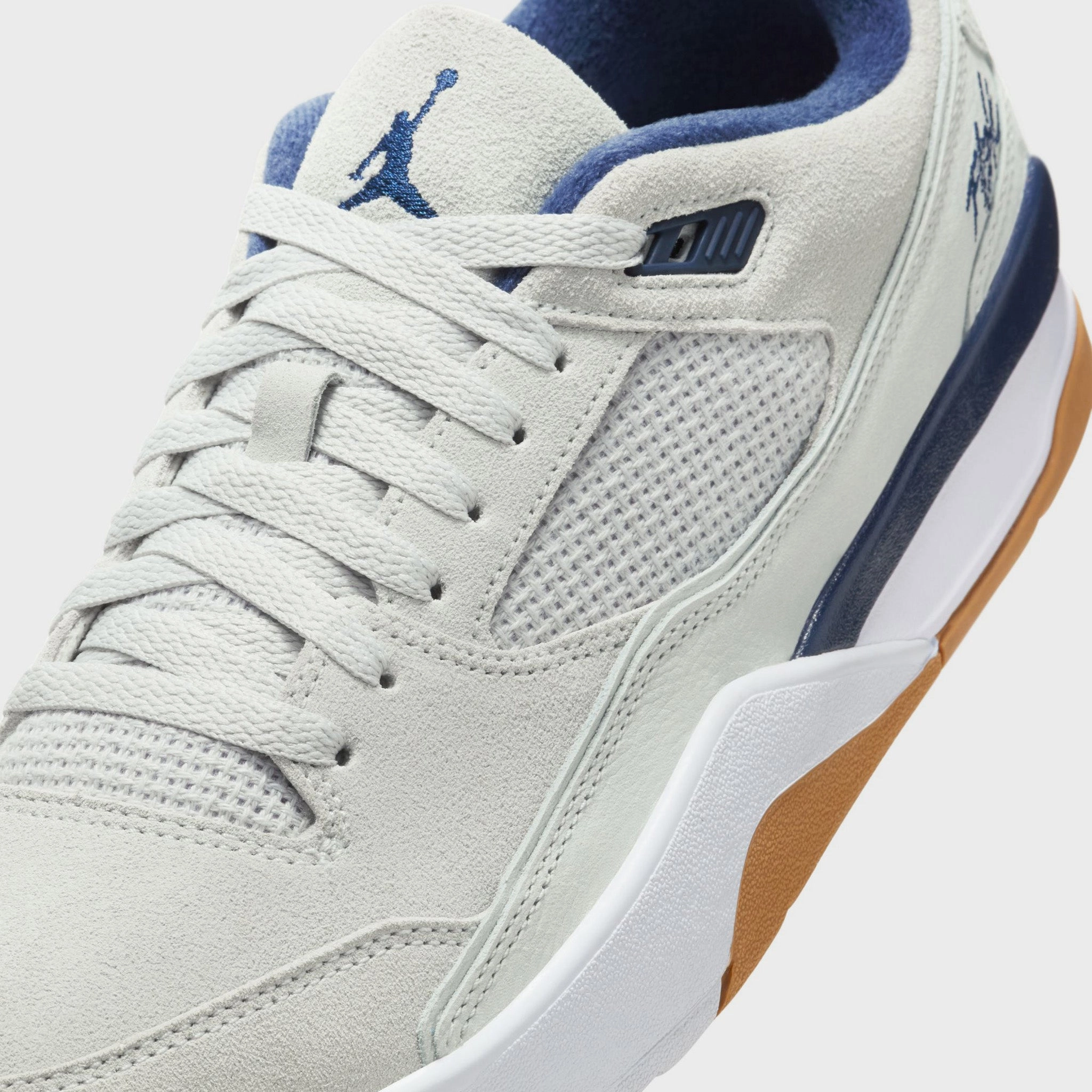Jordan Flight Court Neutral Grey / Midnight Navy - White Defensive Power Microfiber Stabilizers