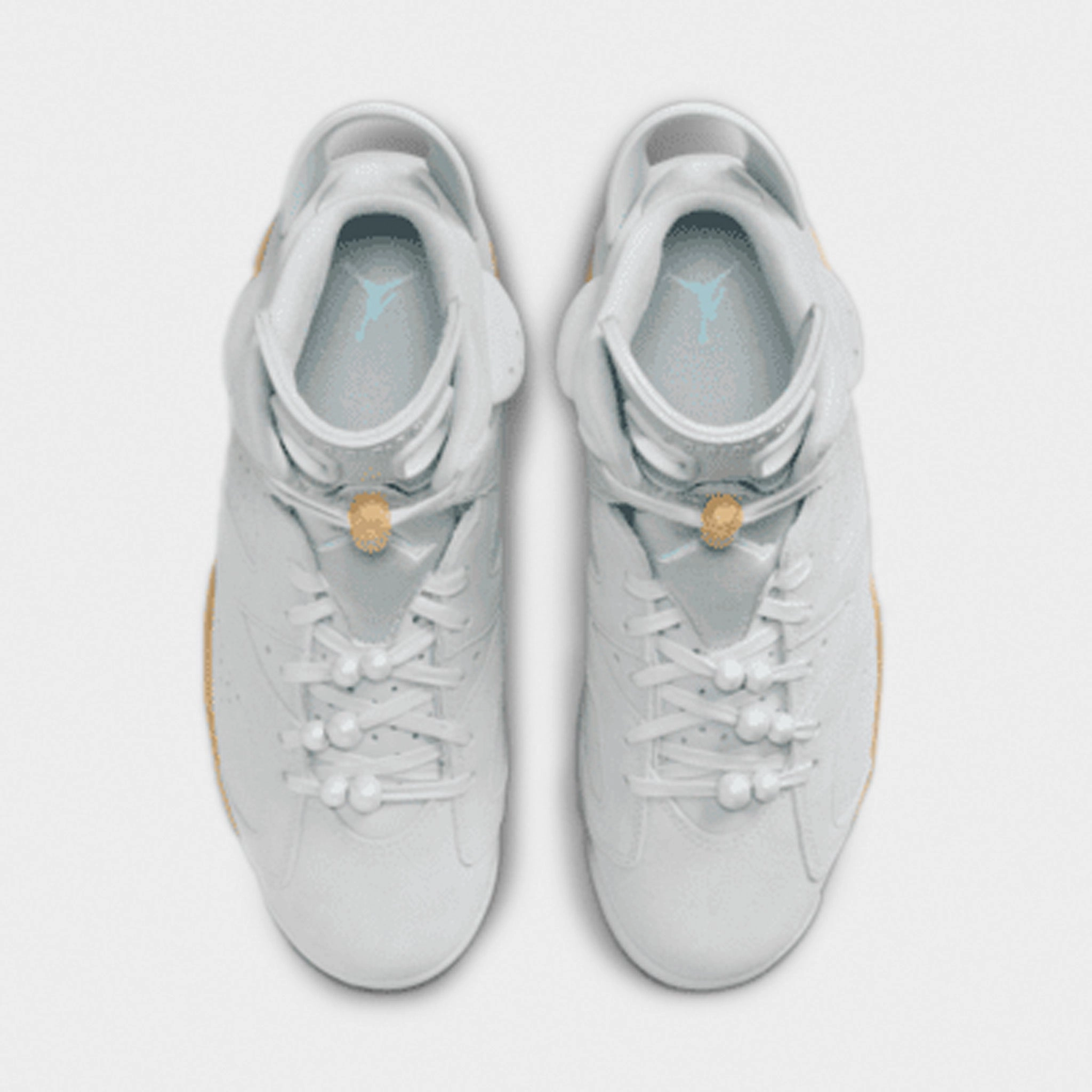 Hexagonal Traction Pattern Silicone Heel Grip Jordan Women's 6 Retro Pure Platinum / Metallic Gold - Coconut Milk