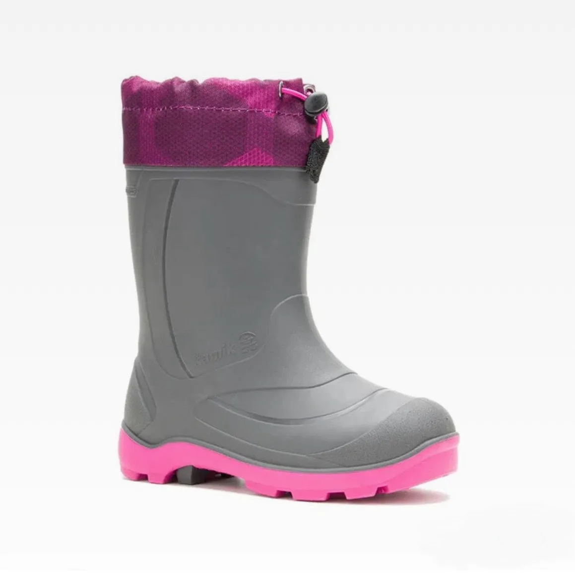 Kamik Black/Charcoal/Magenta Snobuster 2 Boot Sporty Seamless Comfort Windy Weather