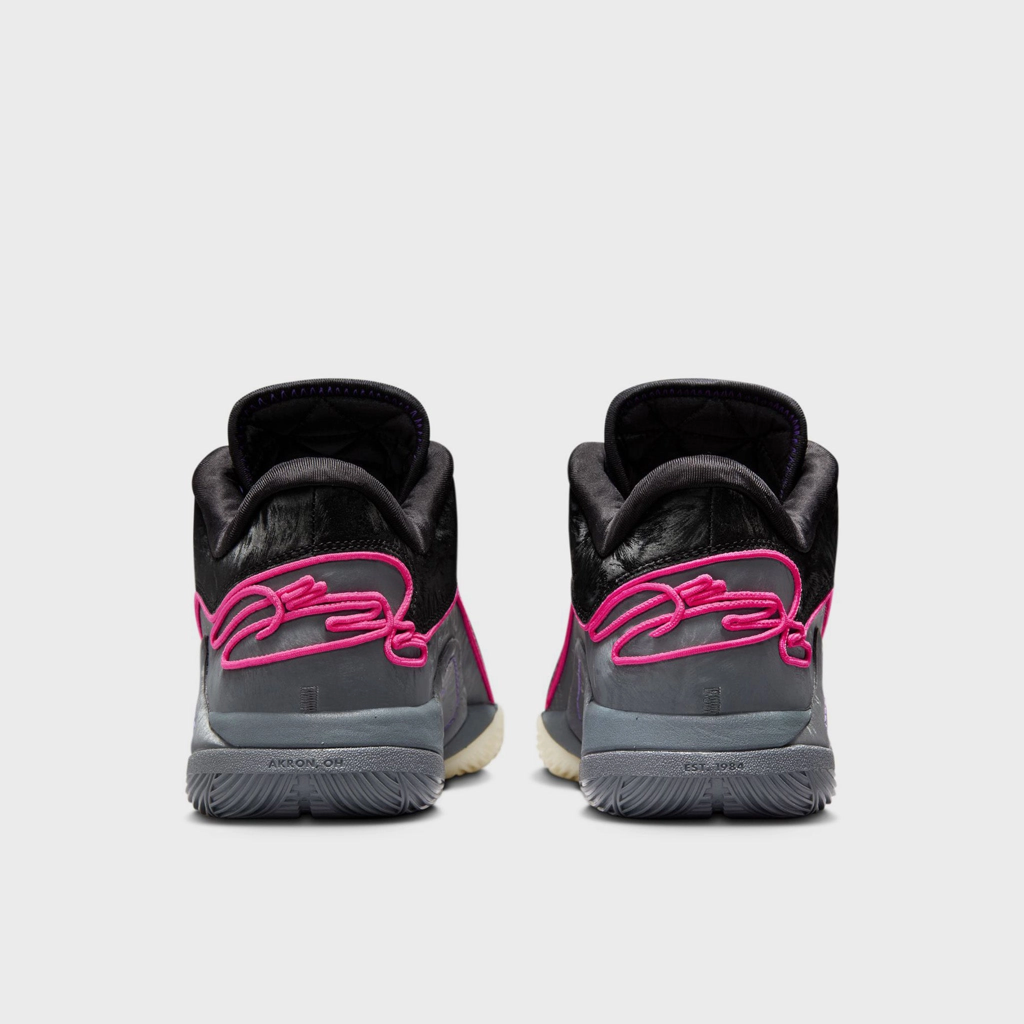 Nike LeBron XXII Black / Laser Fuchsia - Dark Grey Ergonomic Heel Cup Hyper Elastic Foam