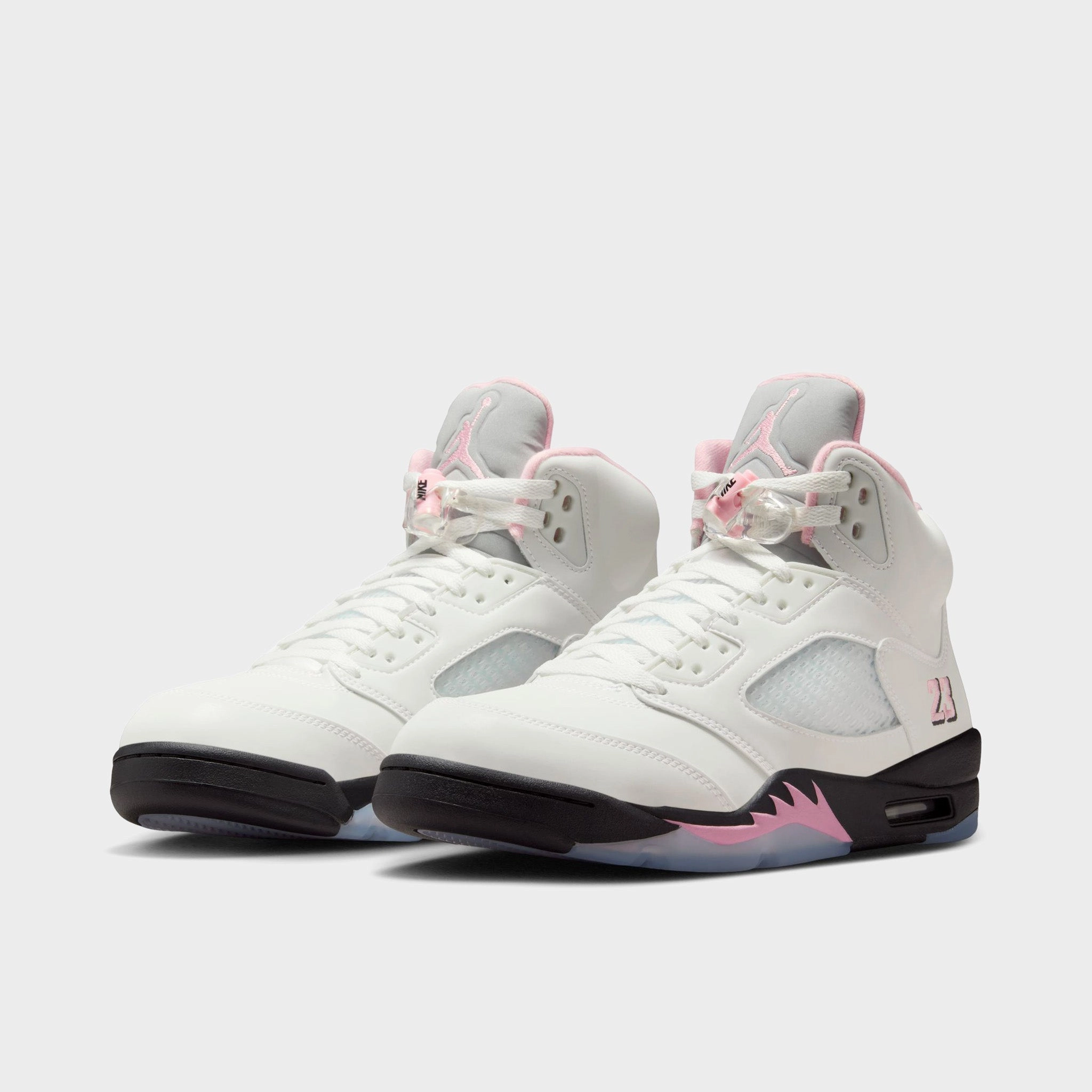 Jordan 5 Retro White / Medium Soft Pink - Black Low Weight Frame Impact Resistant Construction