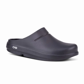 Mens Oofos OOCloog Black Matte in Black Natural Shape