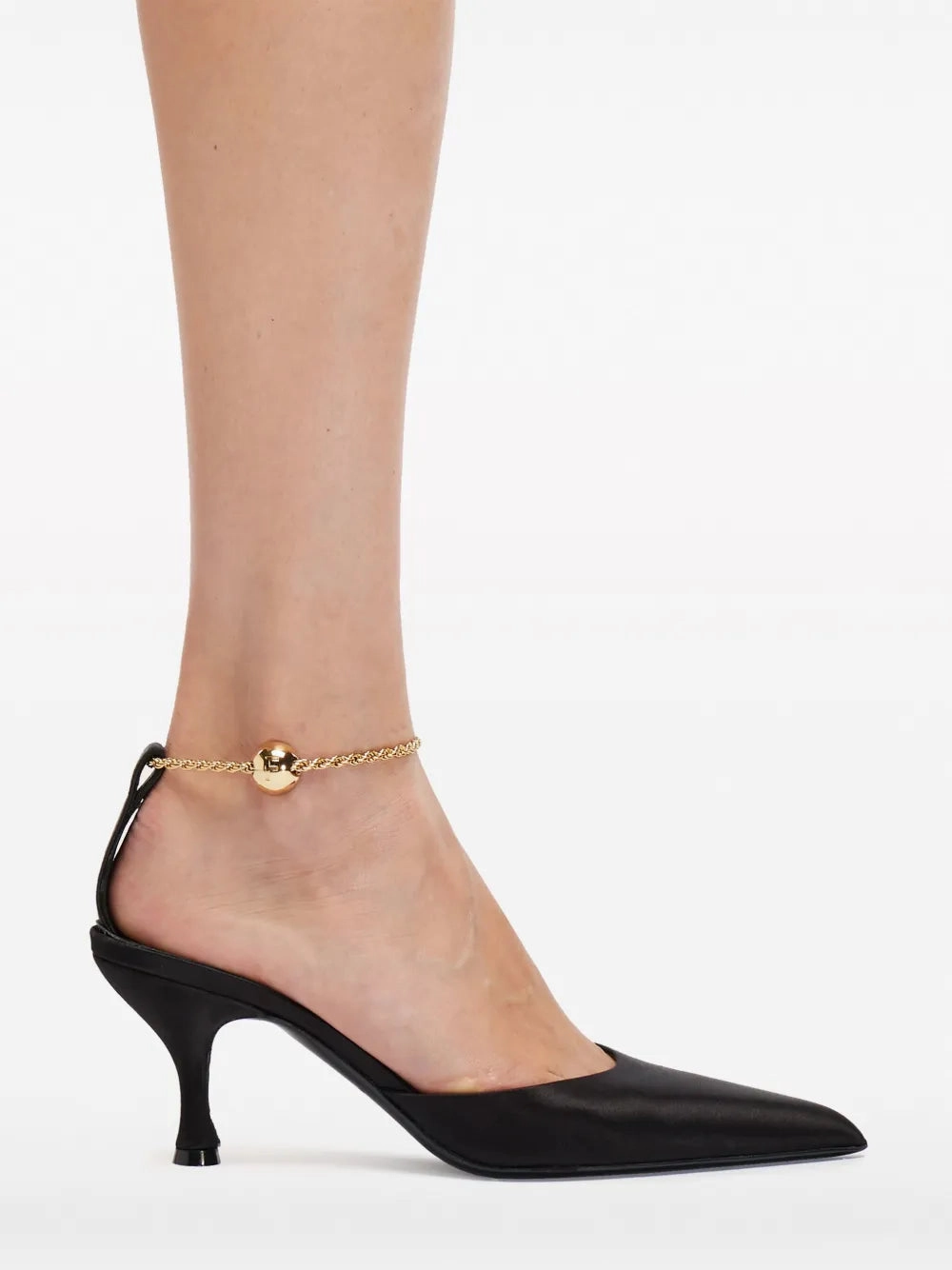 Ferragamo 70Mm Cable-Link Chain Satin-Finish Pumps Inner Power