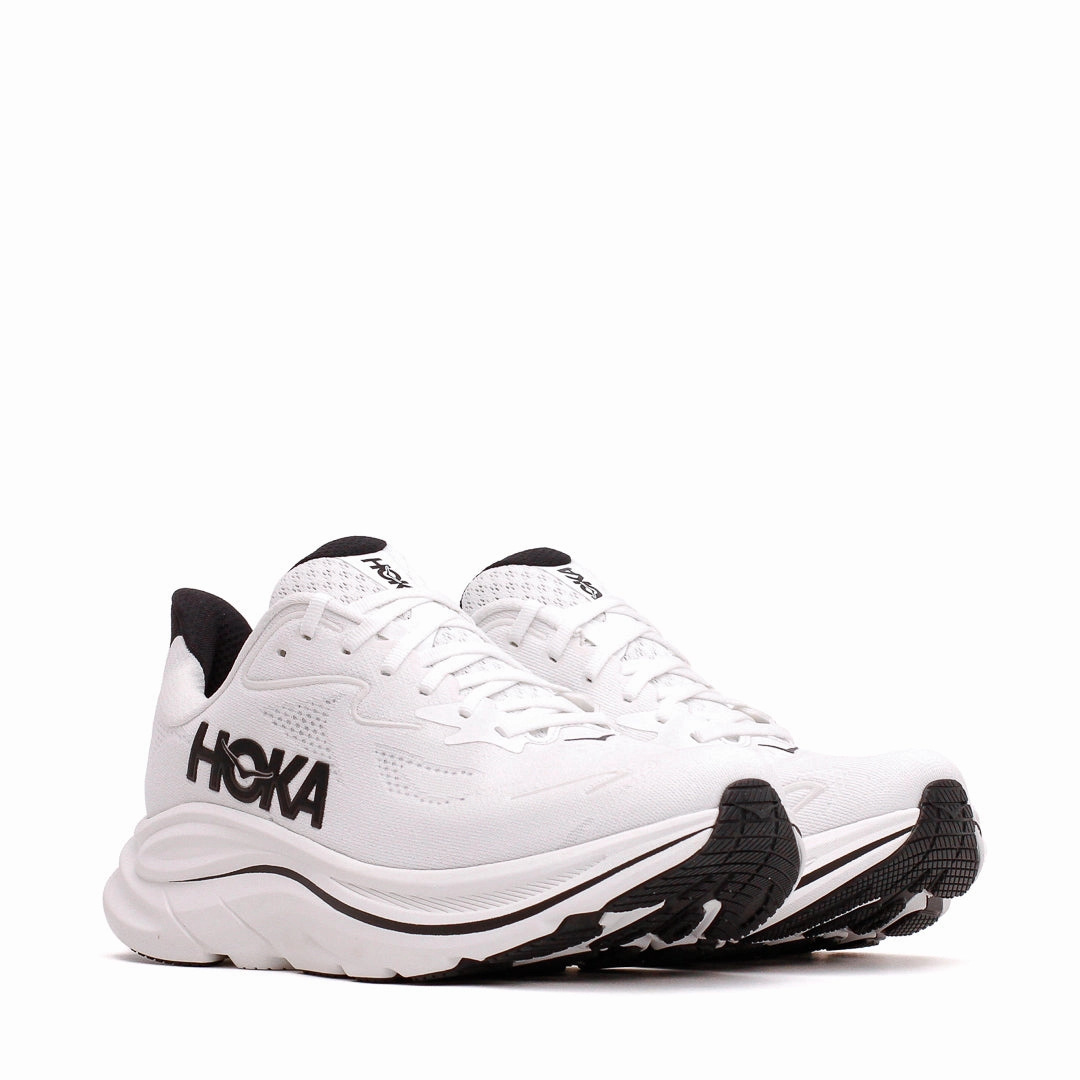 Hoka One One Men Clifton 10 White Black 1162030-WBLC beachgoers' shoes youth athletic footwear
