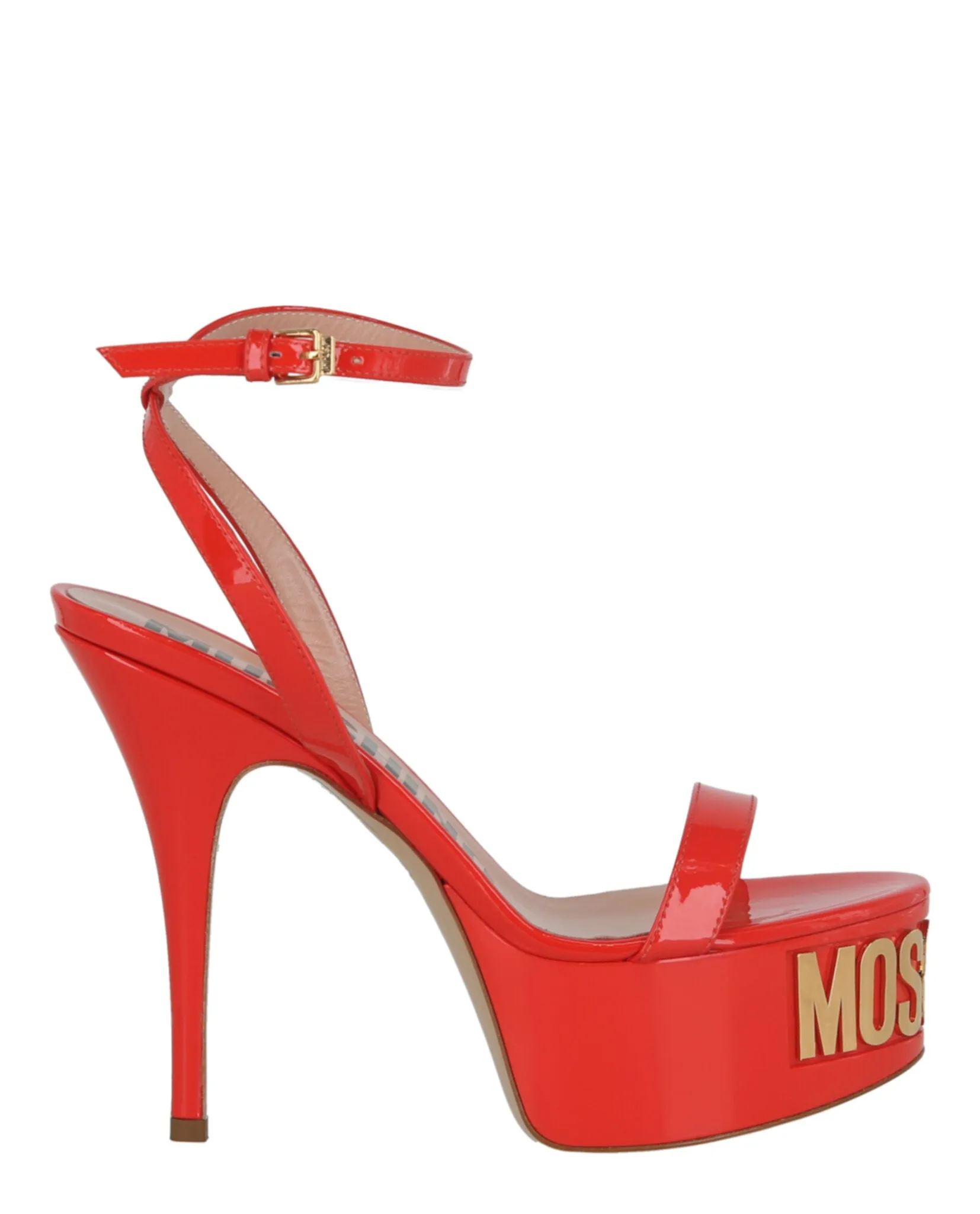 Italian Flair Holiday Glam Logo-Letter Patent Leather Platform Pump