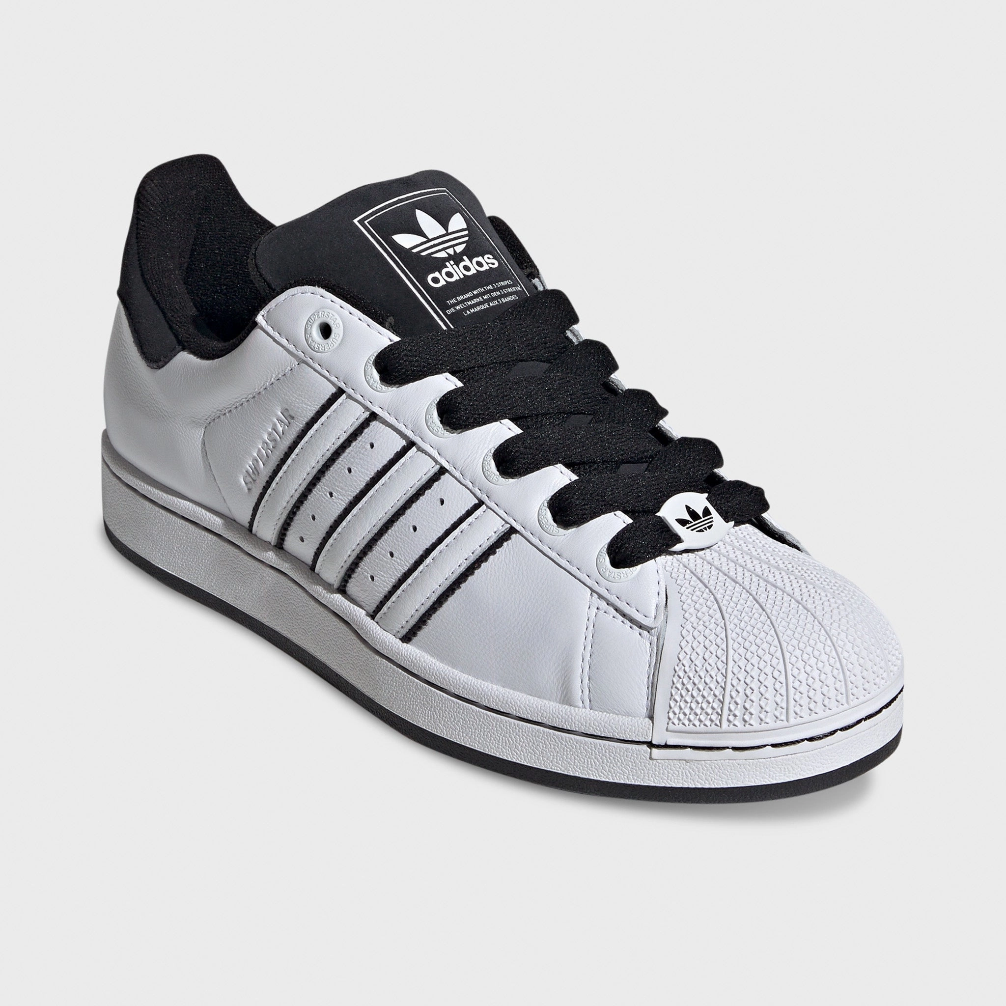 adidas Superstar II White / Black - White Arch support Friction Control Tread