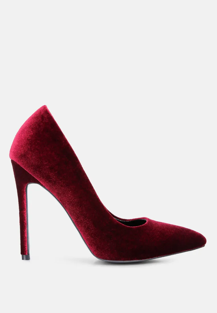 janessa velvet stiletto heel pumps Luxe Touch