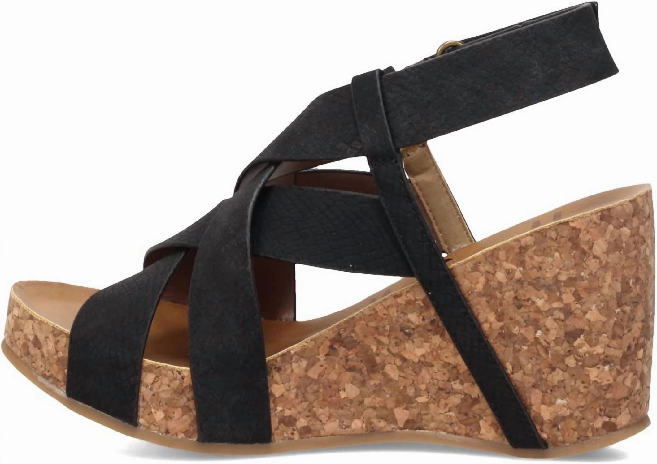 Power Move Hotsun Wedge Sandals In Black