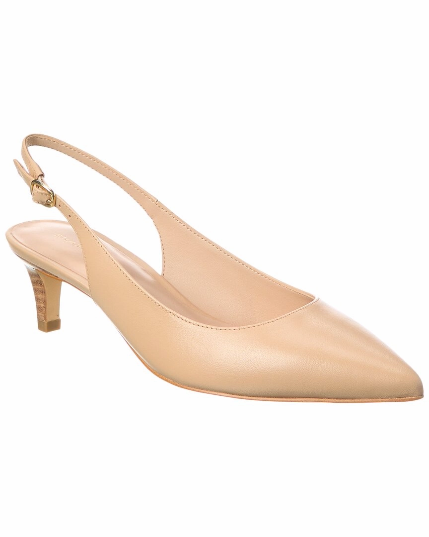 Effortless Glam Soft foam Stuart Weitzman Mara 50 Leather Slingback Pump