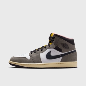 High Speed Boost Hexagonal Grip Texture Air Jordan 1 Mid SE White / Oil Grey - Cave Stone