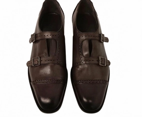 Men's Callimaco Monkstrap Dress Shoes In Brown Office Worker Oxfords Durable Make Tailoring Fan
