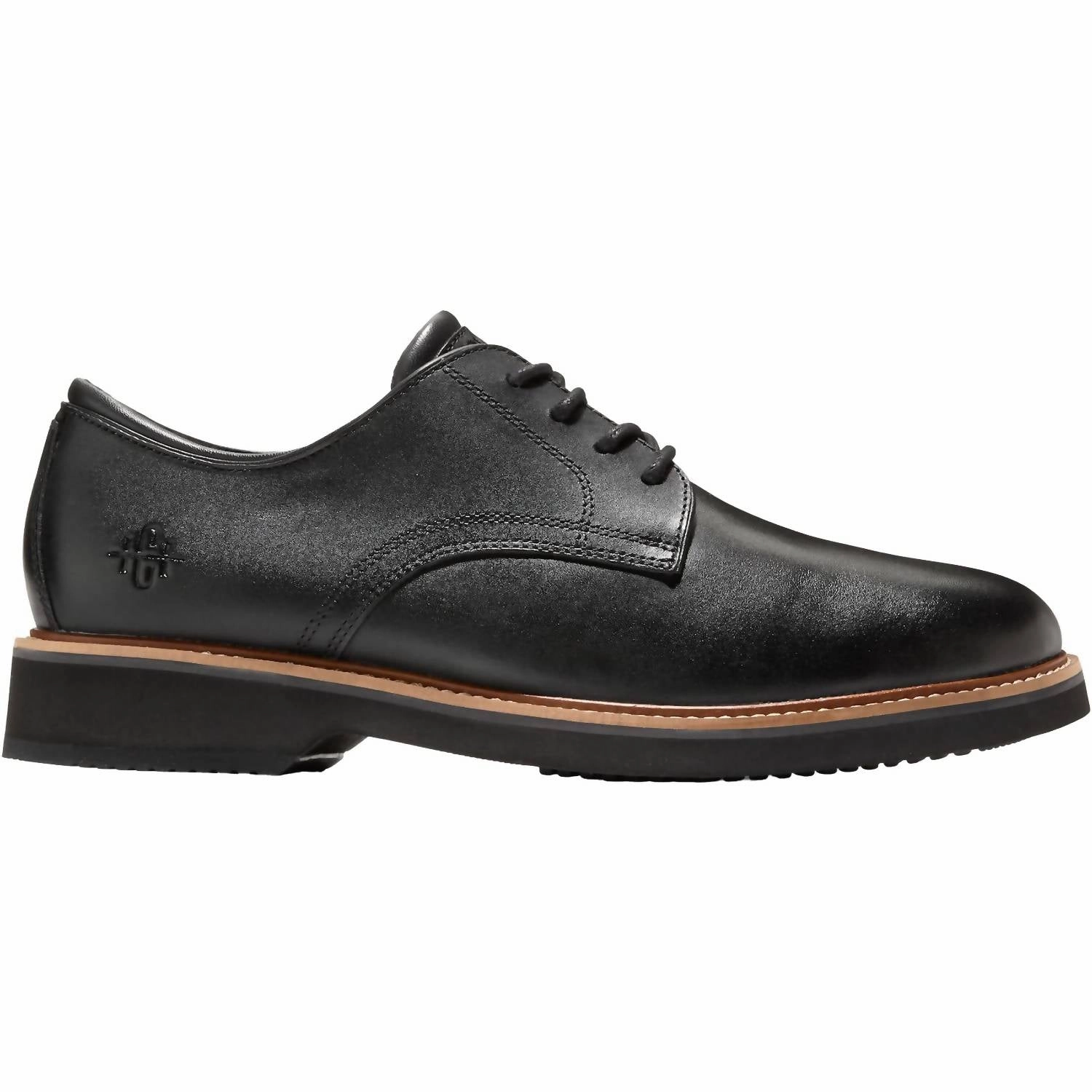 Smooth Leather Men's American Classics Montrose Plain Toe Oxford Leather Shoes In Black/dark Chocolate