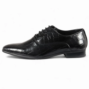 Men's Black Classic Lace-Up Oxford Derby Formal Shoes Asian Oxfords