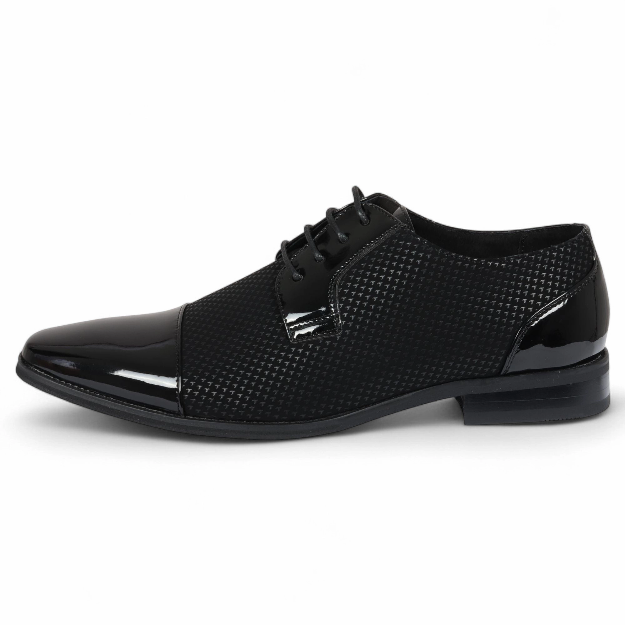 Celebration Oxfords Men's Black Leather Oxford Formal Derby Shoes