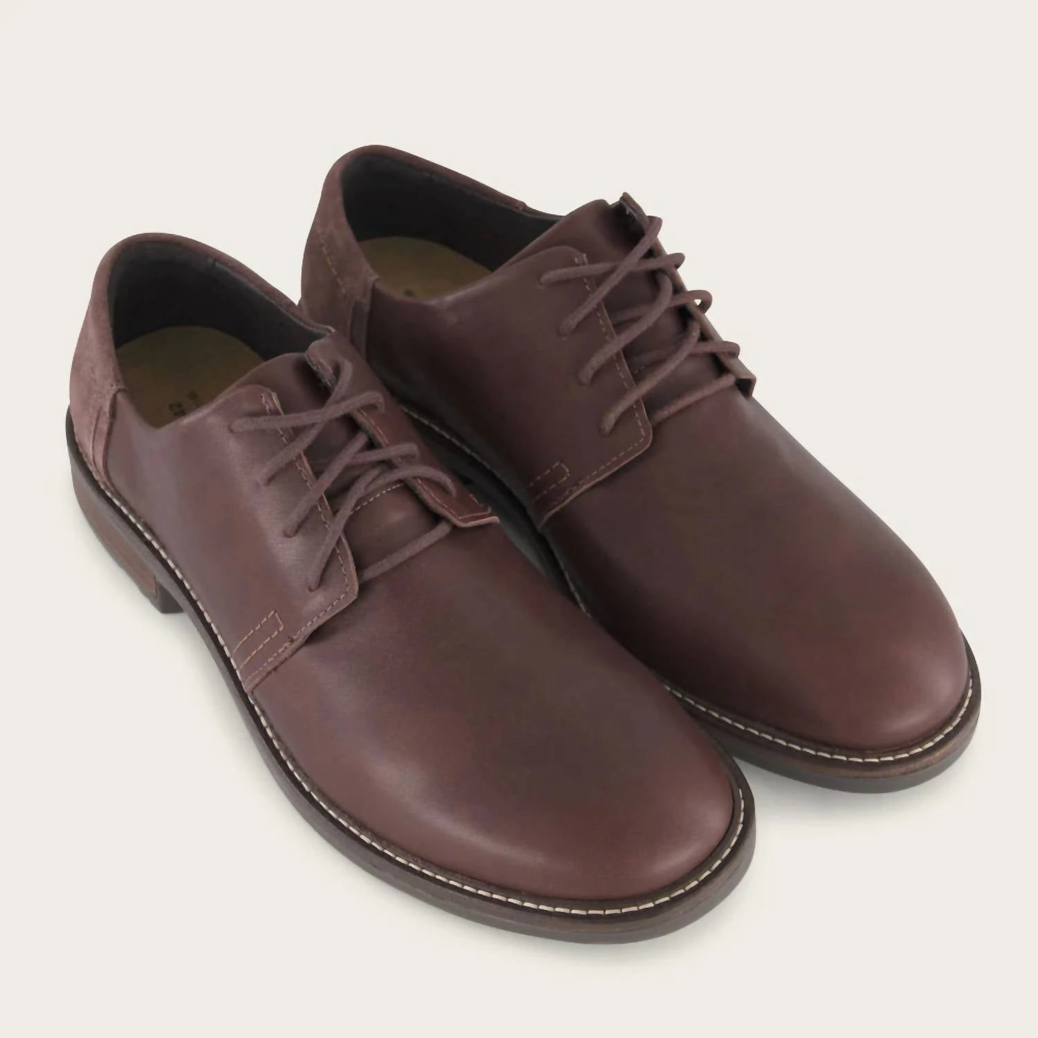 Men's Chief Shoe In Cordovan Leather/cordovan Suede Sleek Design Career Oriented Flexible Frame Urban Executive