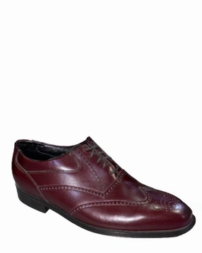 Men's Eaton Oxford Shoes In Burgundy Sleek Design Client Meeting