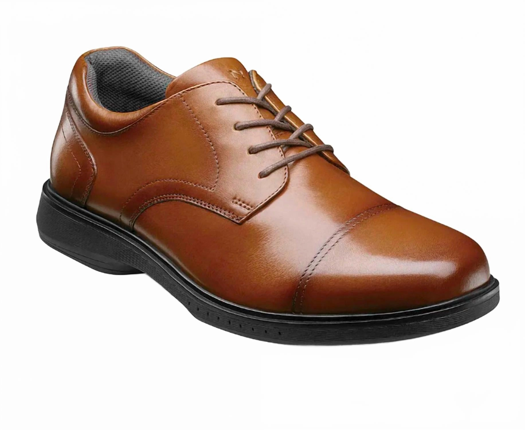 Men's Kore Pro Plain Toe Oxford Shoes In Cognac Lightweight Build Formal Setting Matte Finish Fashion Focused