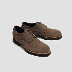 Men's Montagnana Oxford Shoes In Dark Bark Breathable mesh