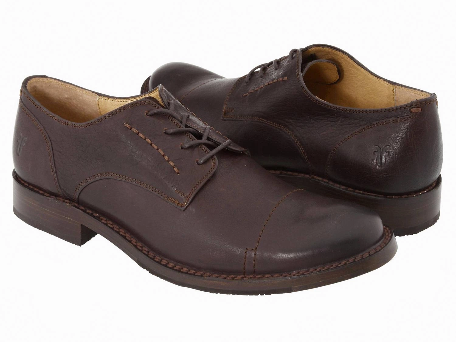 Men's Oliver Oxfords In Dark Brown Tumbled Full Grain Leather Refined Style Conference Day Durable Make Business Travel