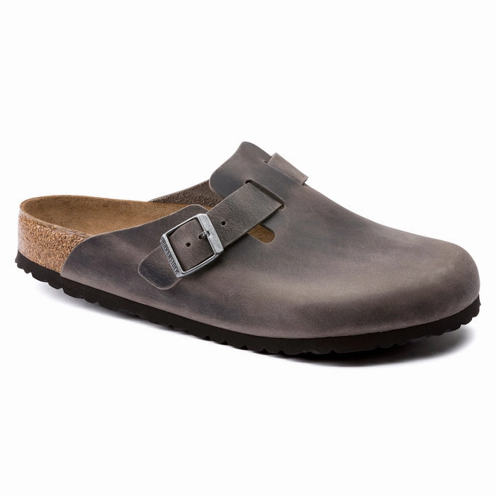 Mens Birkenstock Boston Oiled Iron Ground Sure Harbor Walk