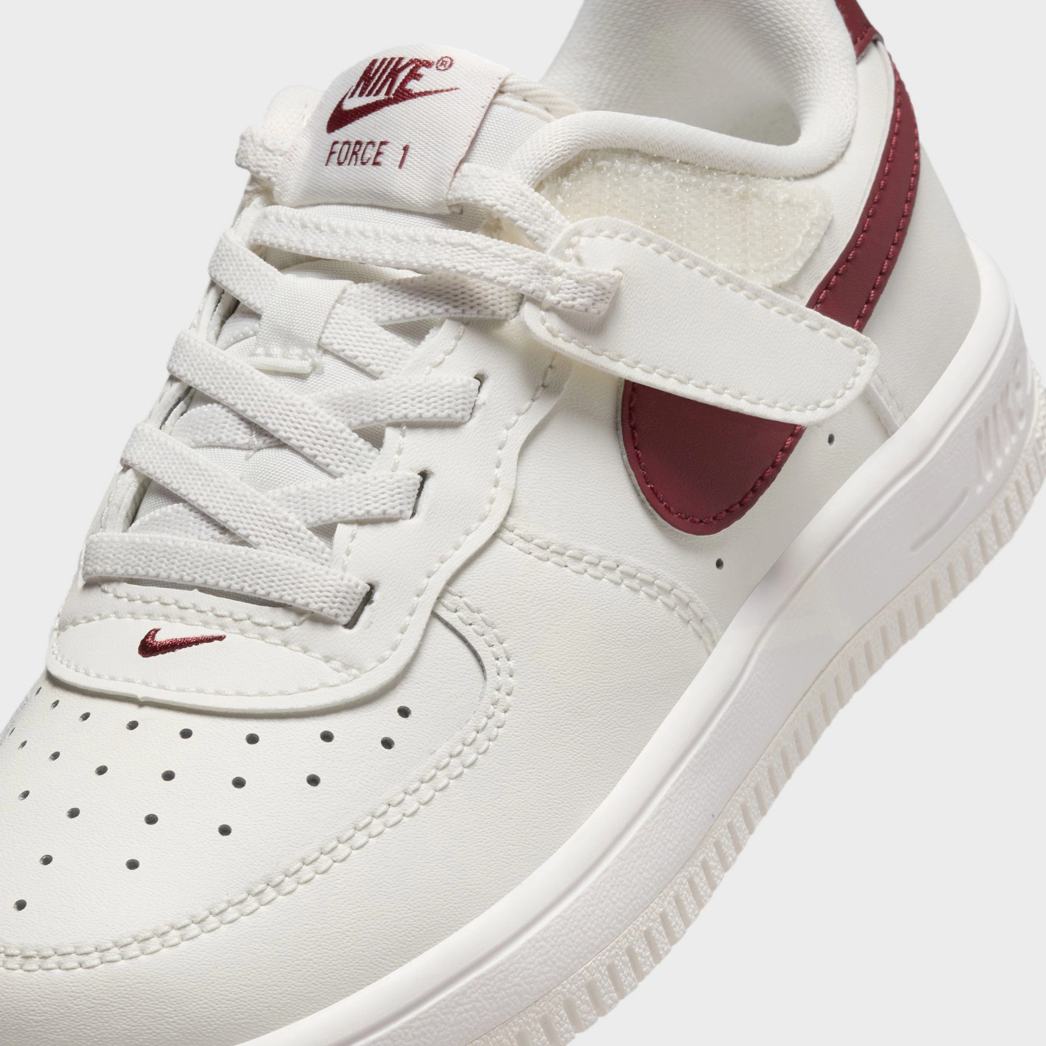Nike Air Force 1 Low EasyOn PS Sail / Dark Team Red Dynamic Fit Lacing Game Speed Support