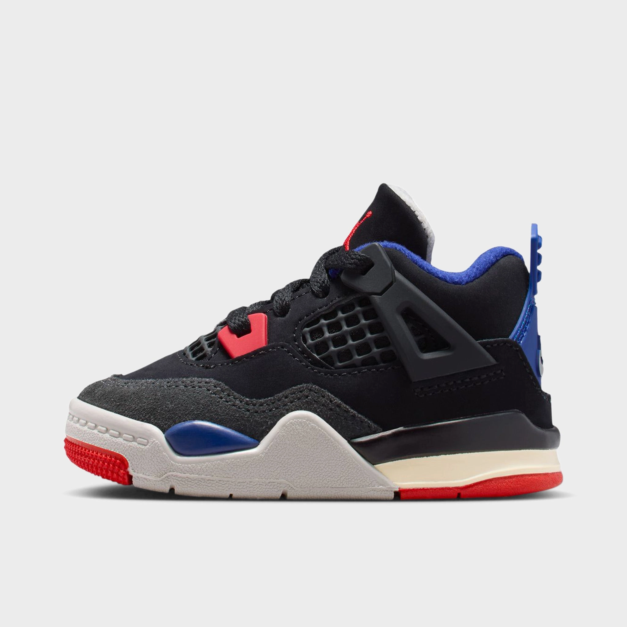 Jordan 4 Retro TD Black / Fire Red - Deep Royal Blue Strong Finish Max Bounce