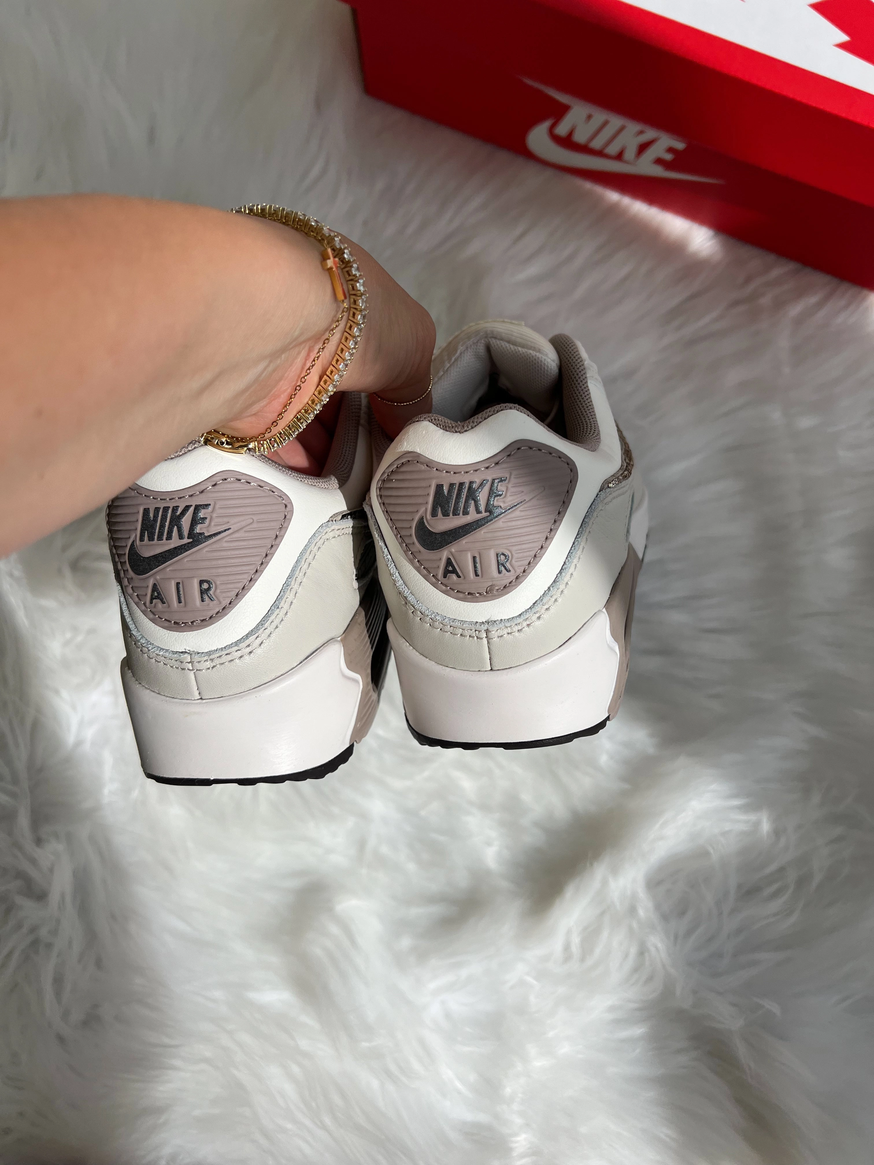 Neutral Animal Print Swarovski Womens Nike Air Max 90 Cloud Like Comfort Sturdy Build