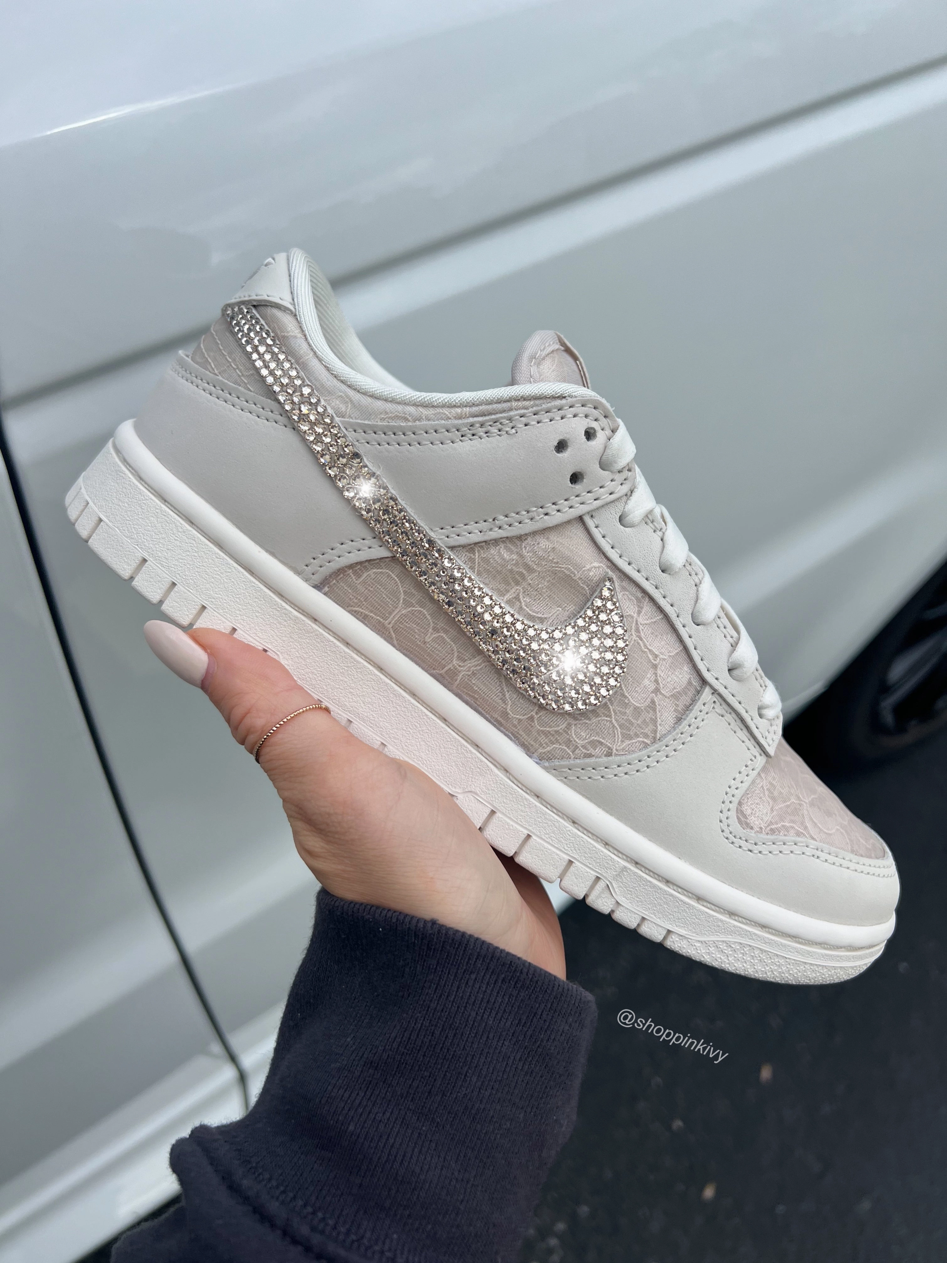 Neutral Lace Special Edition Swarovski Womens Nike Dunk Shoes Shop Quick