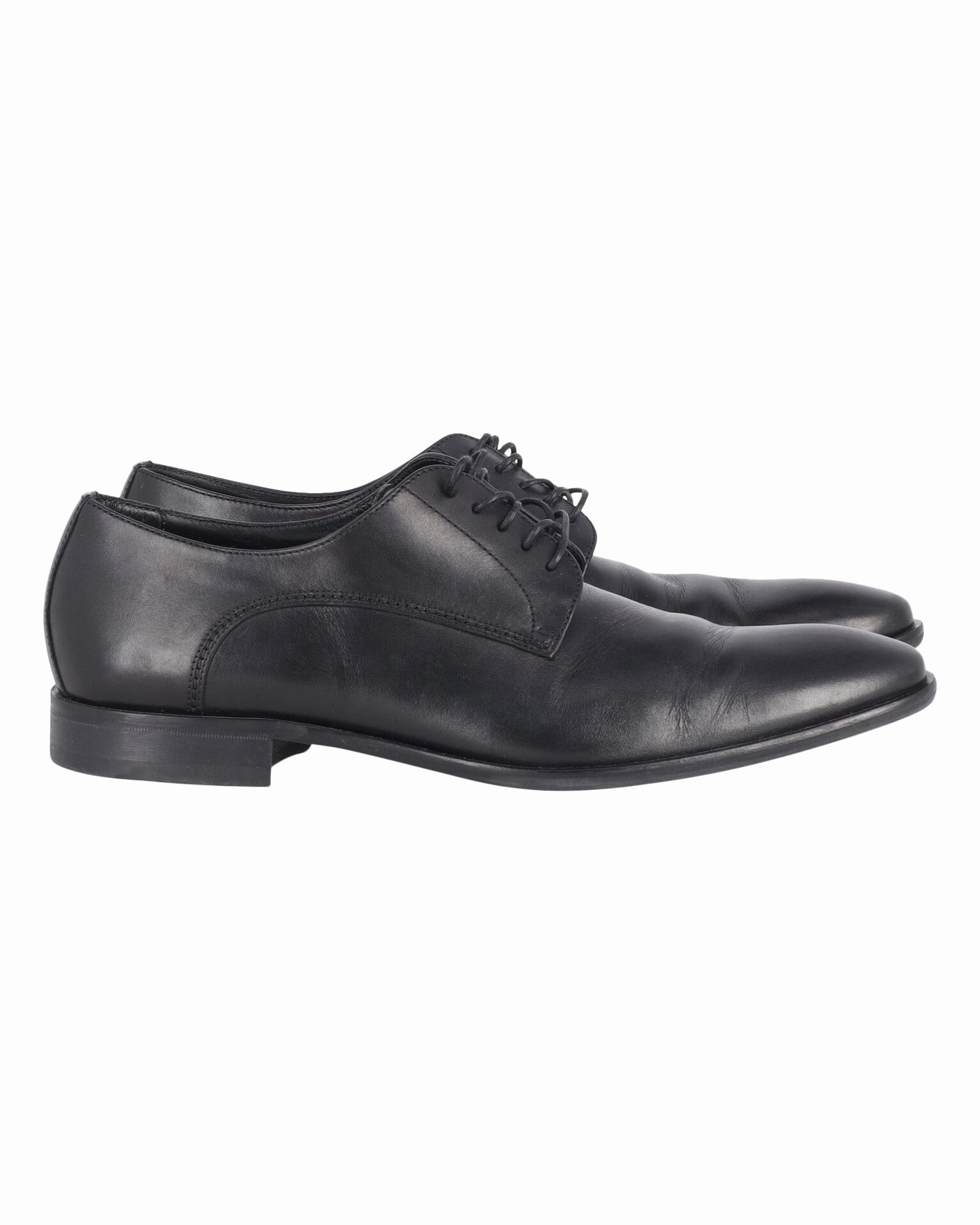 Walk Fit Hugo Boss Derby Lace-Up Formal Shoes in Black Leather