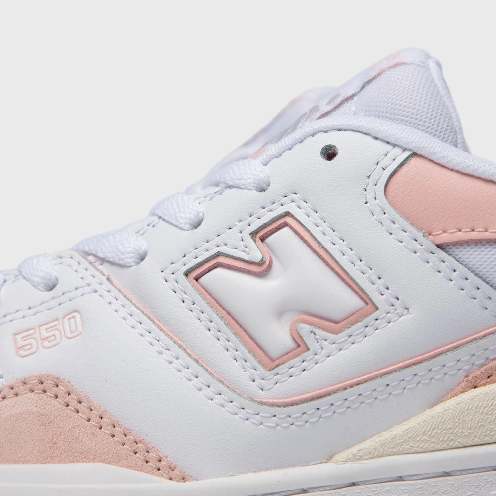 New Balance Juniors' GSB550CD White / Pink Haze Reactive Step Build Stable Frame