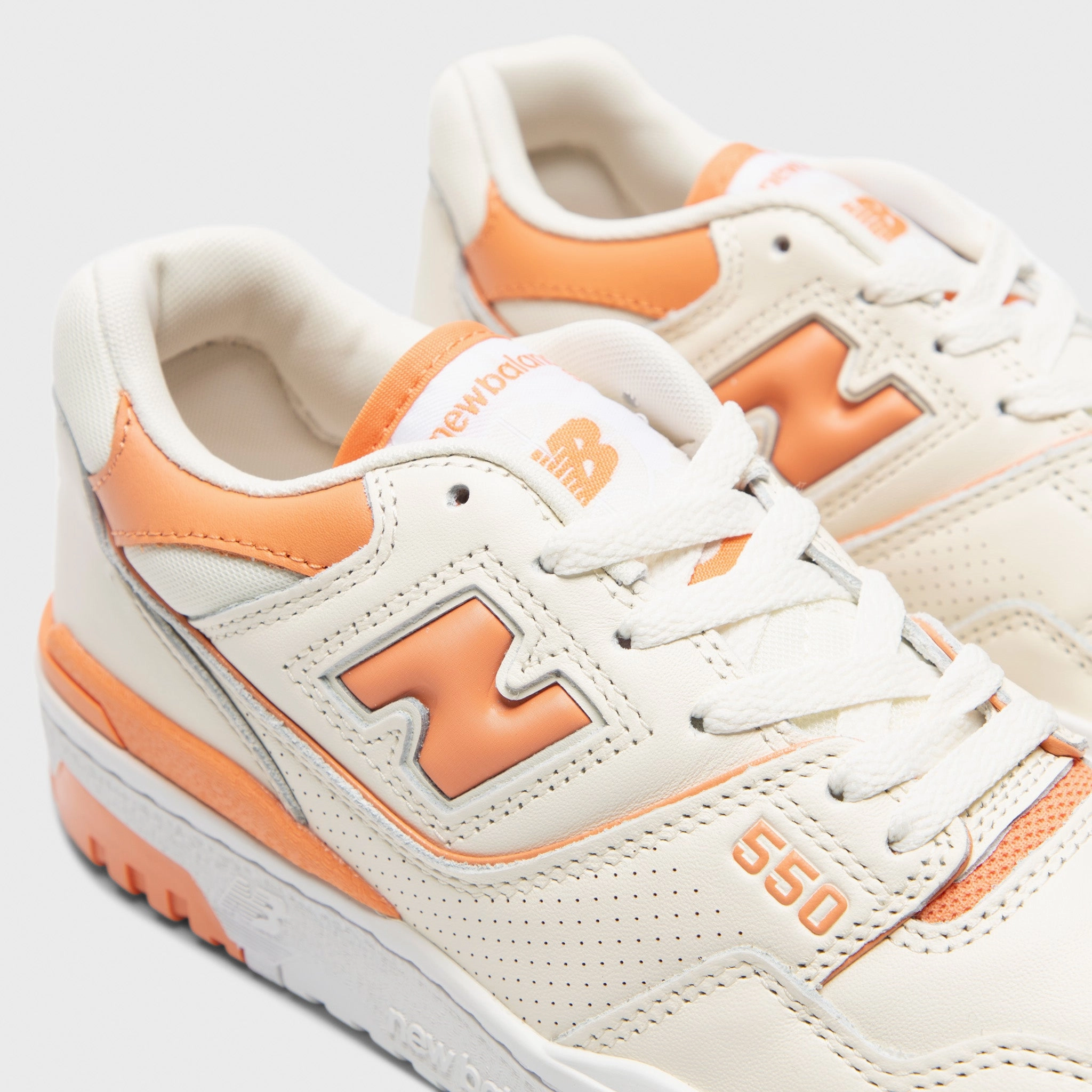 New Balance Women's 550 Angora / Copper Soft Landing Heel Youth Sport Frame