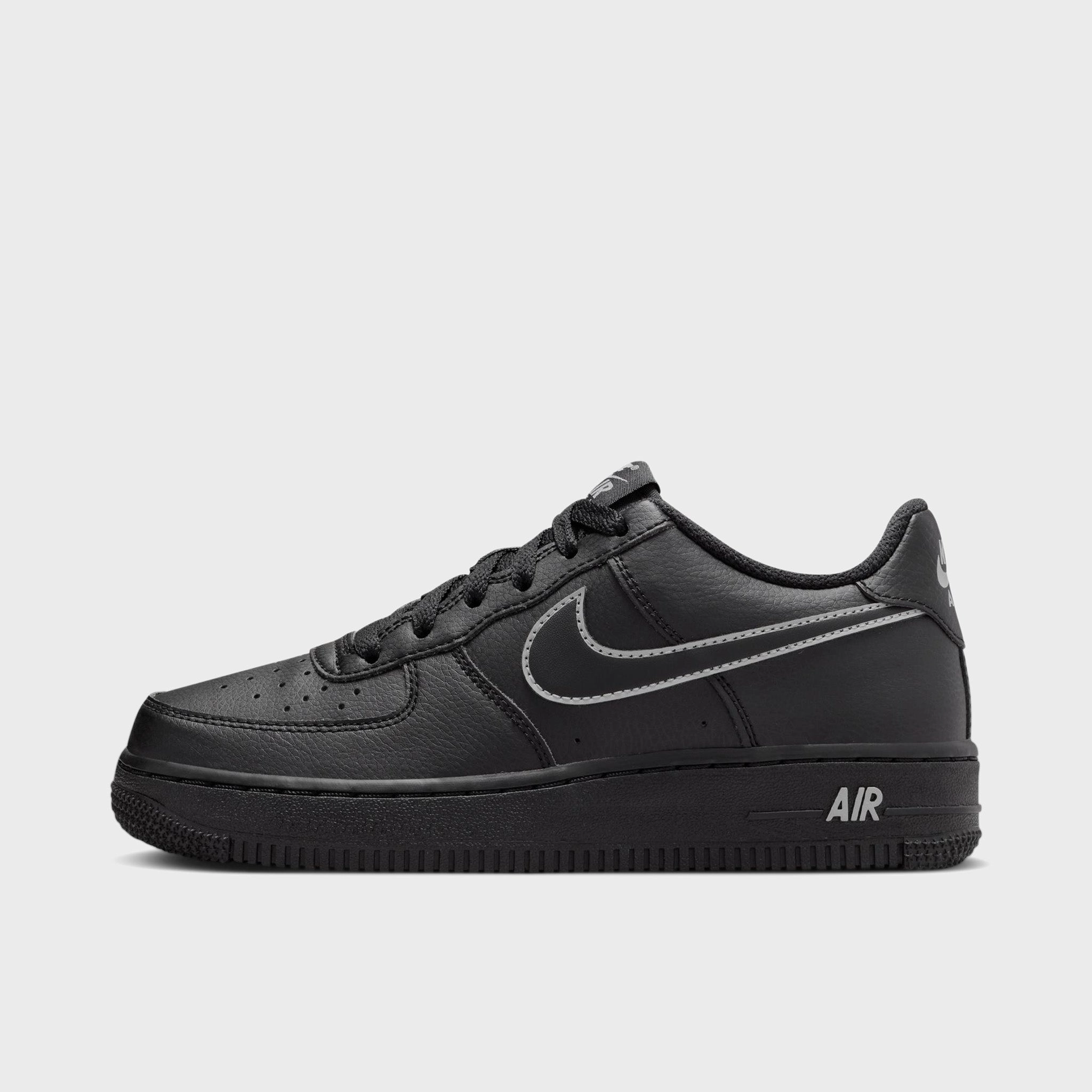 Good Arch Support Nike Air Force 1 GS Black / Light Smoke Grey