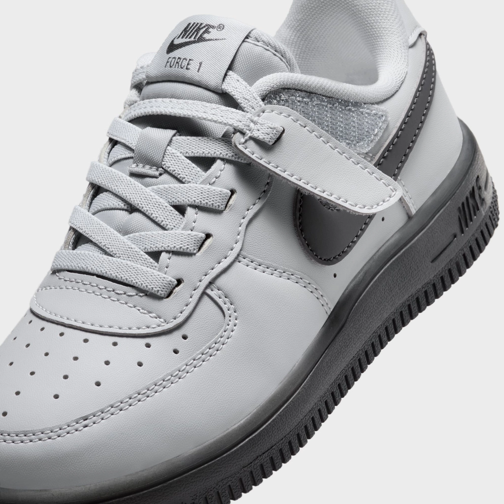 Nike Air Force 1 Low Easyon PS Wolf Grey / Dark Smoke Grey Anti Skid Durable Lacing