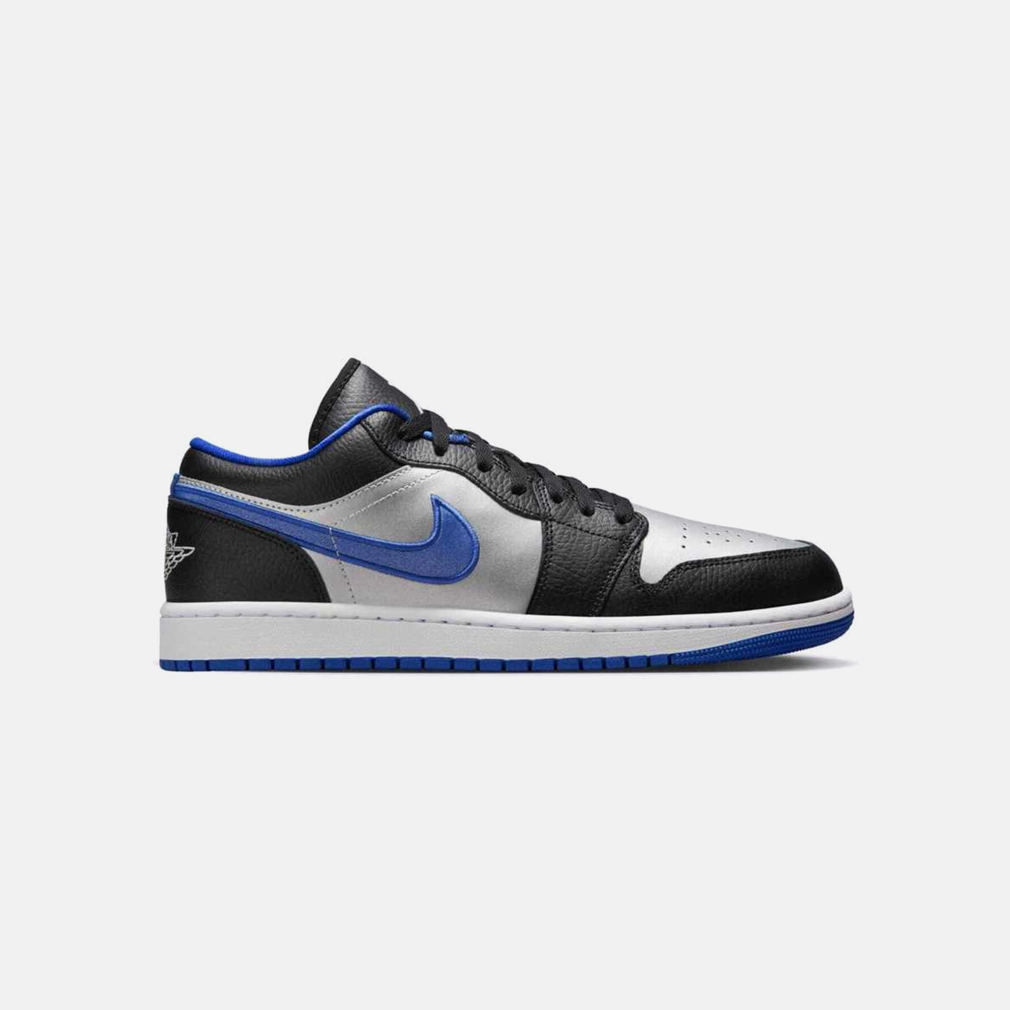 Unisex Fit Nike Air Jordan 1 Low Black Game Royal Metallic Platinum
