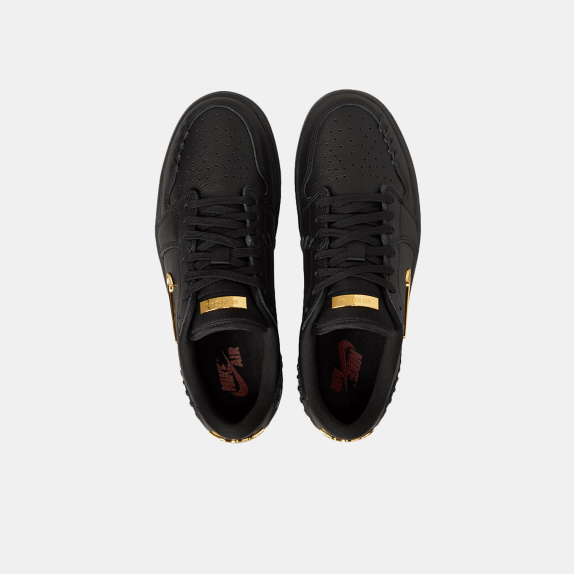 Parent Hike Non Marking Outdoor Nike Air Jordan 1 Low Method of Make Black Metallic Gold WMNS