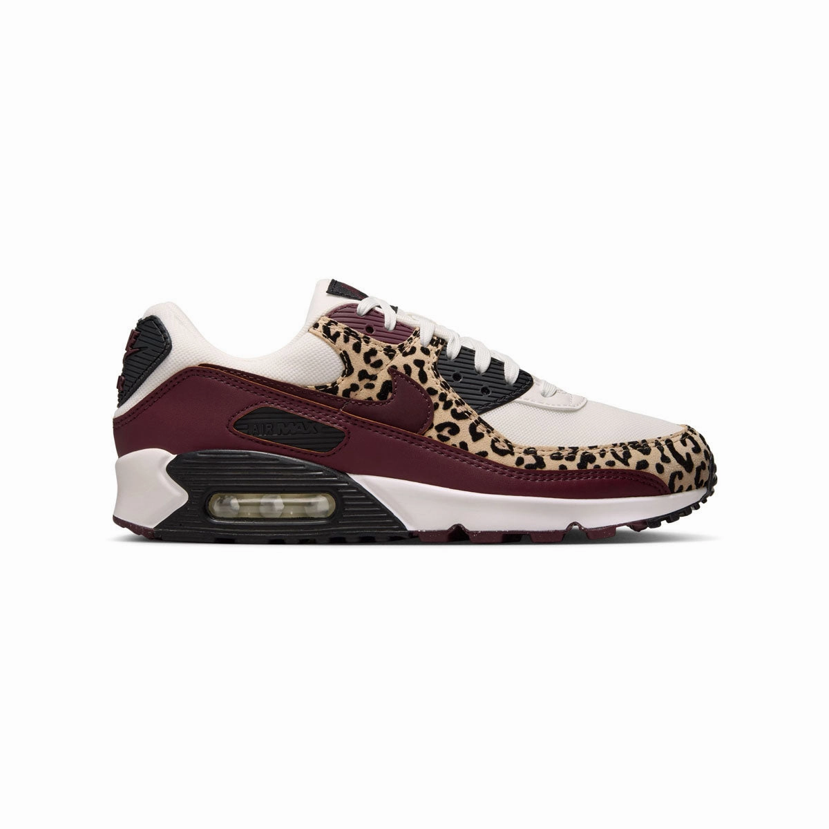 Nike Air Max 90 'Leopard Burgundy' Women's Shoes Long Distance Run mesh upper breathability