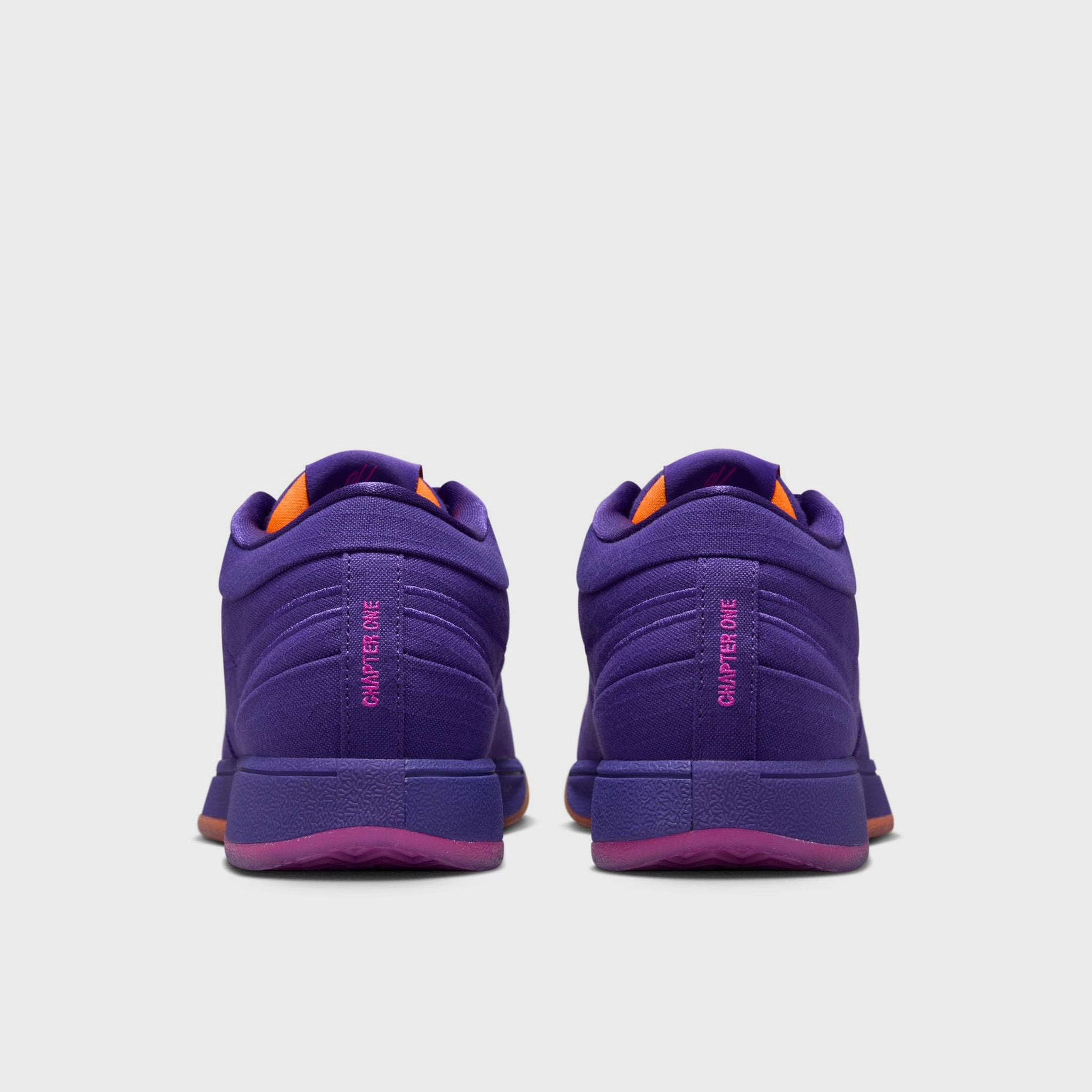 Nike Book 1 Court Purple / Total Orange - Taupe Grey High-Impact Support Sock Like Collar