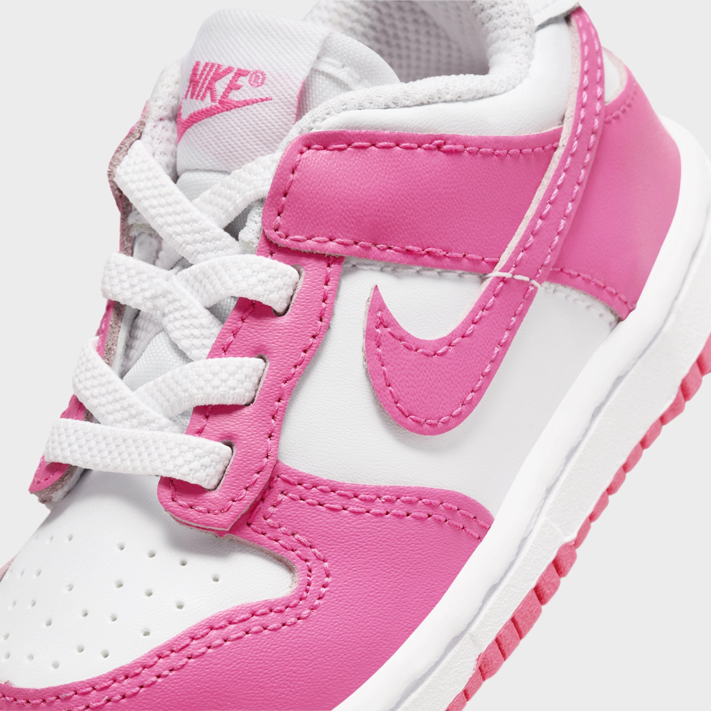 Durable Traction Outsole Nike Dunk Low TD White / Laser Fuchsia