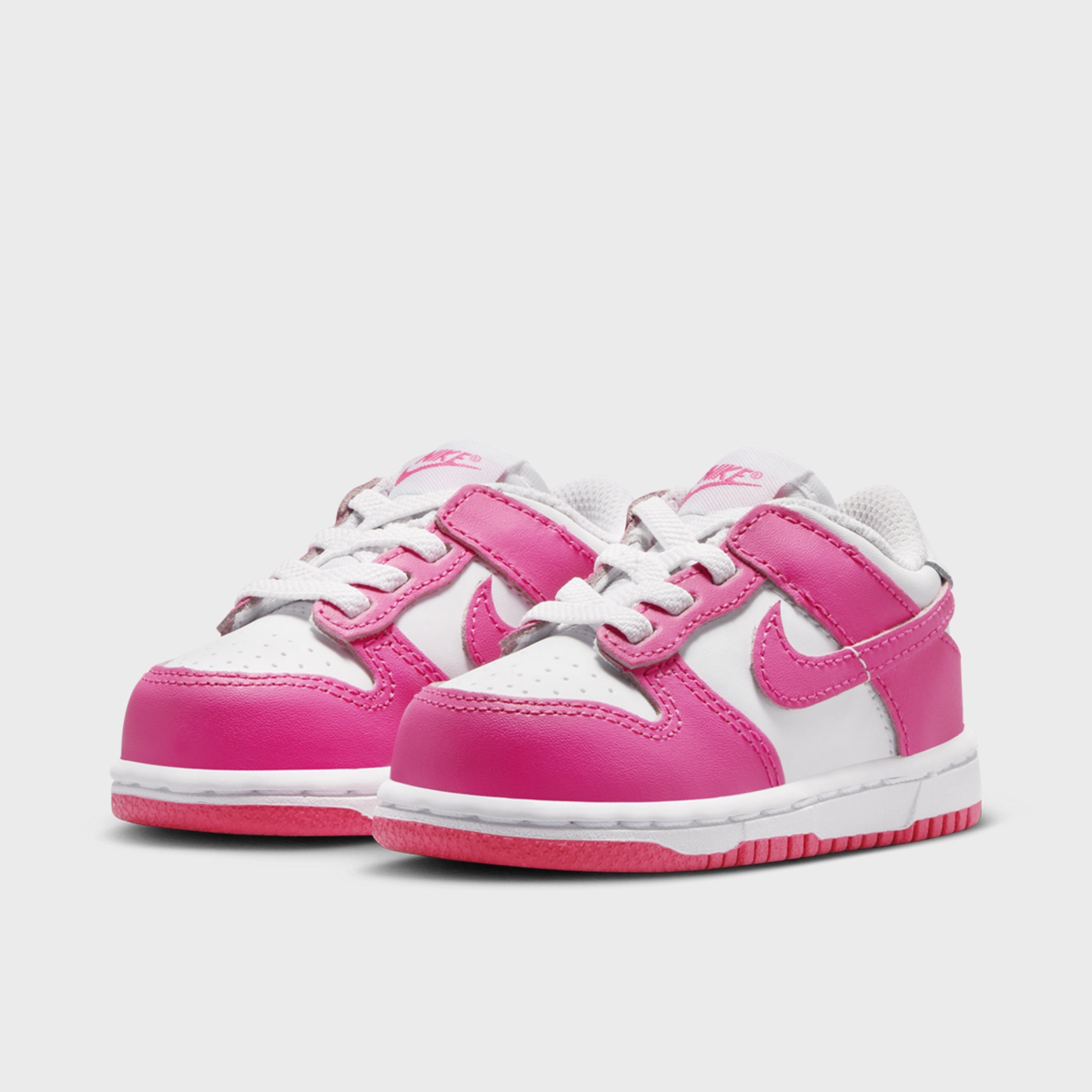 Lateral Stability Frame adjustable lacing system Nike Dunk Low TD White / Laser Fuchsia