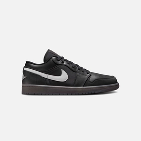 Nike Jordan 1 Low Black White Dark Smoke Grey (Reflective Swoosh) Indoor Outdoor Collapsible Heel Design