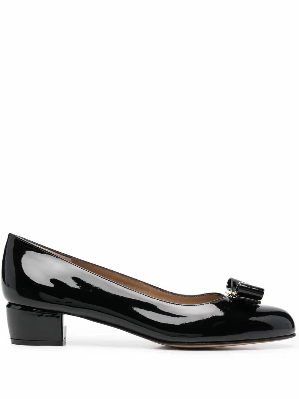 Ferragamo Vara Bow-Detail Leather Pumps Runway Glow Cold Guard