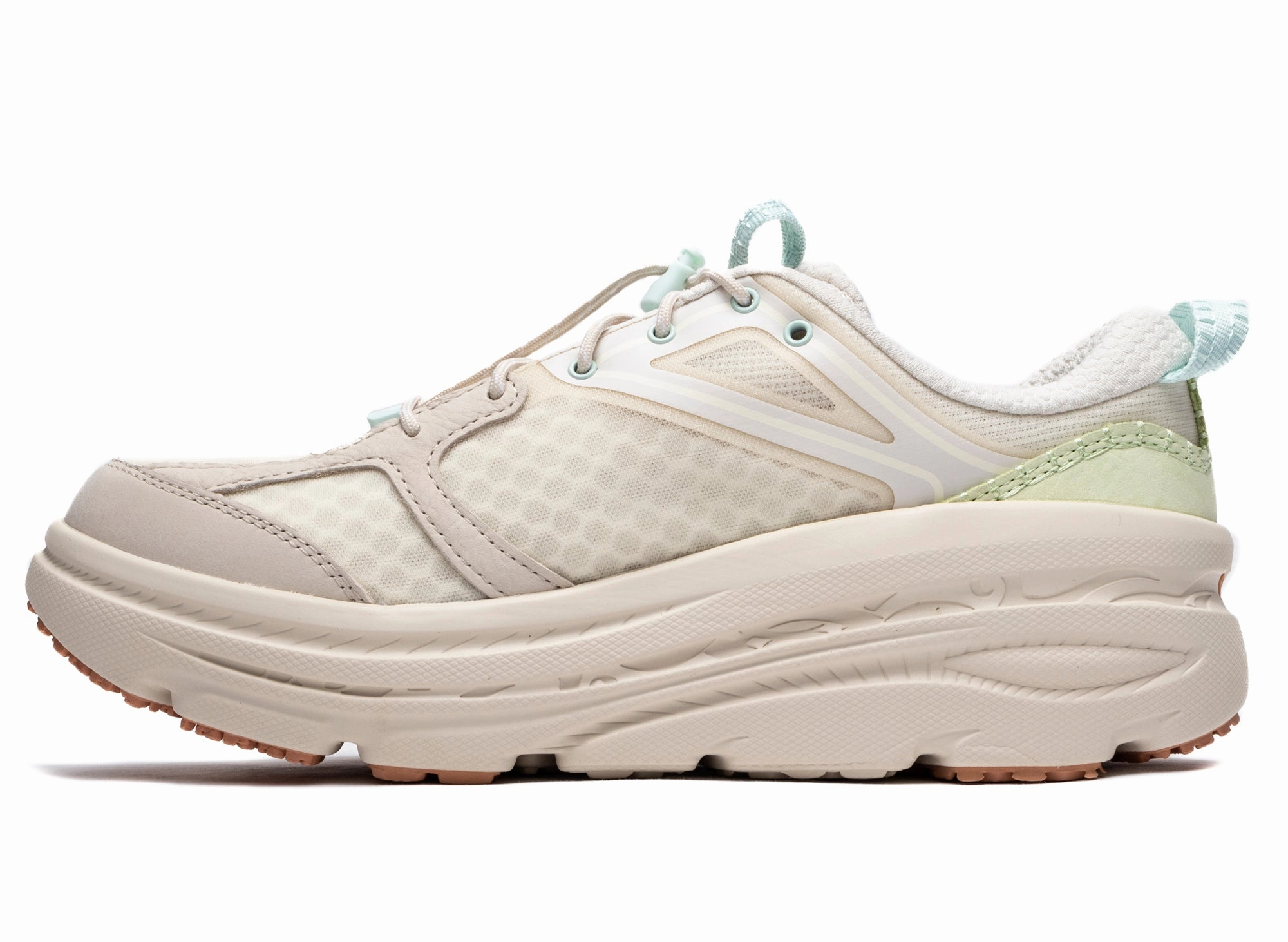 Unisex Hoka Bondi B3LS in Oat hook and loop closure