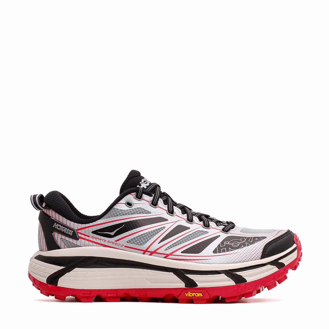 cross - country running footwear Hoka One One Unisex Mafate Speed 2 Galactic Grey Ruby Red 1126851-GTCG