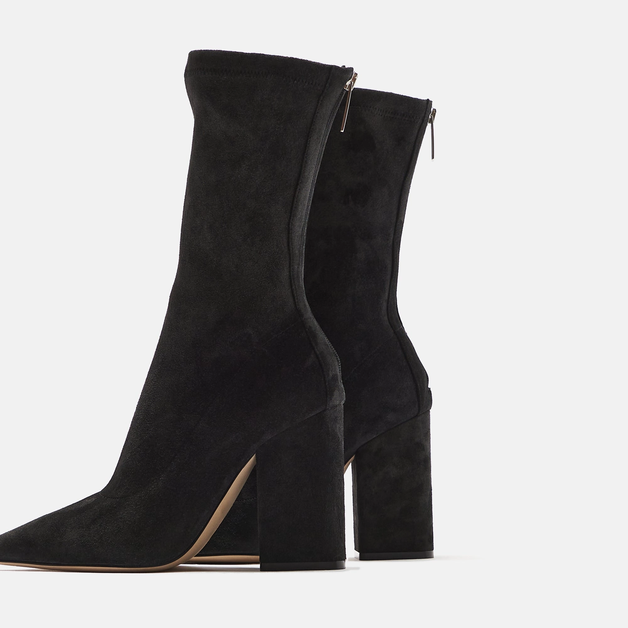 Sleek Fit Paris Texas Mama Daily Ankle Boot Stretch Heel 100 - Off Black