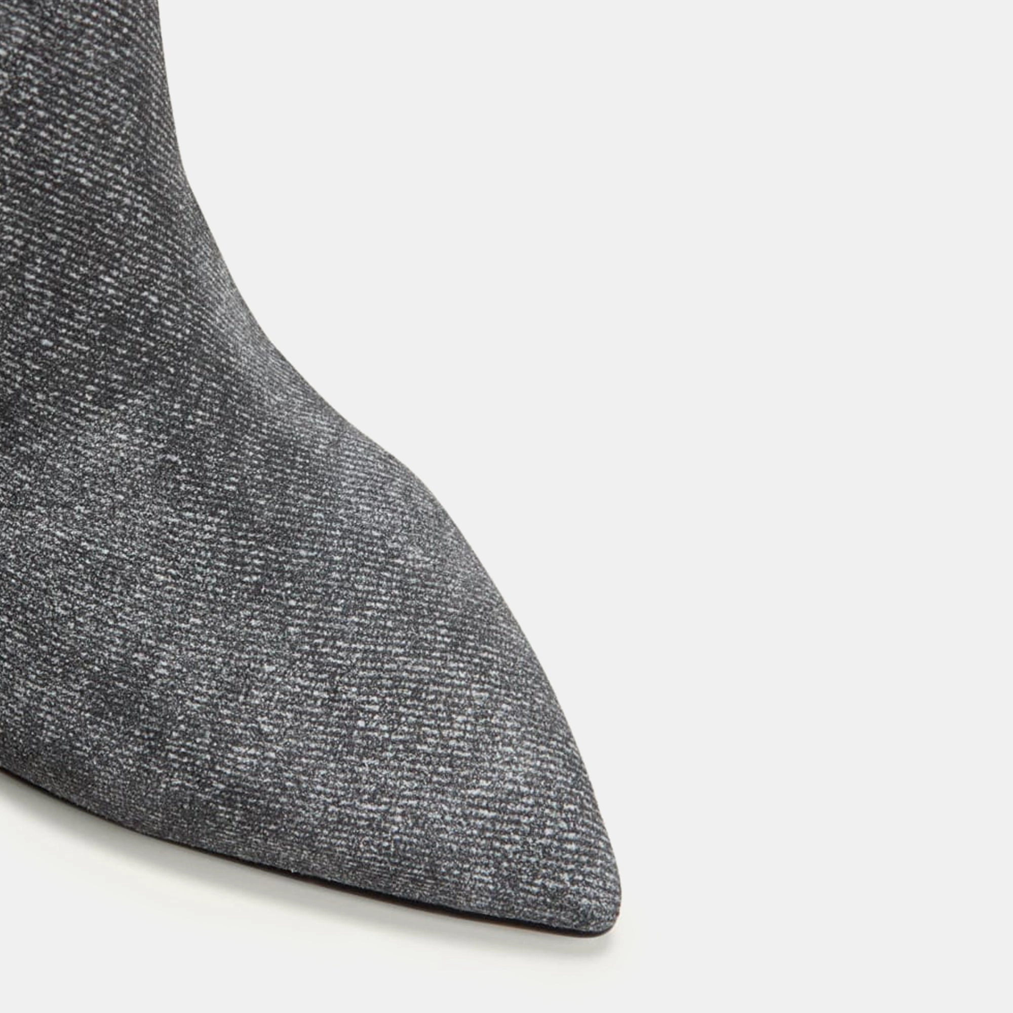 Slip Resistant Outsole Odor Control Treatment Paris Texas Slouchy Boot Heel 85 Calf Suede Denim Effect - Black