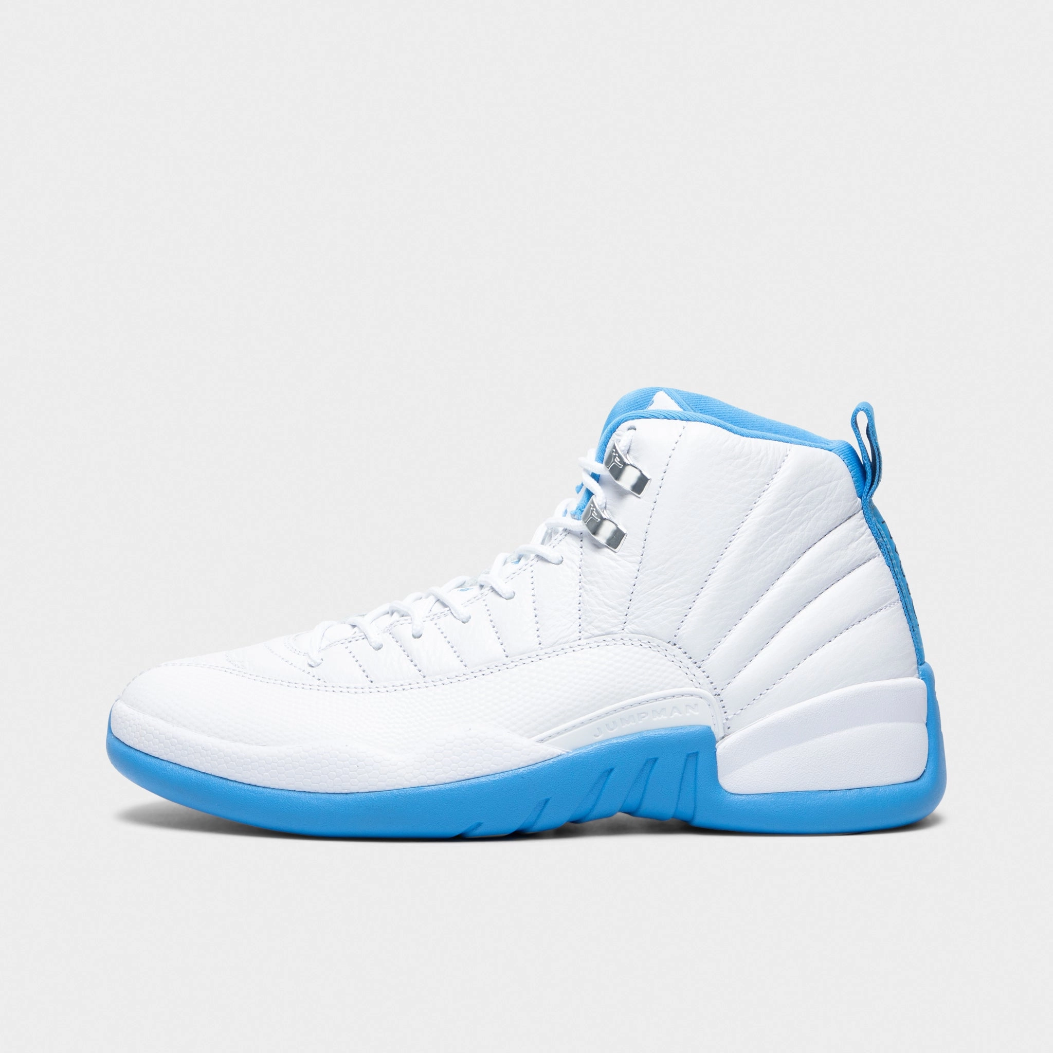 Jordan 12 Retro White / University Blue - Metallic Silver Bounce Back Elasticity MidTop
