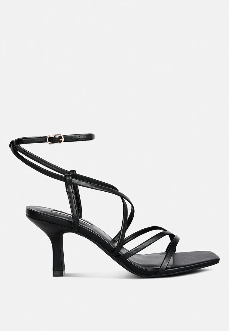 Final Pick Posture Boost peri peri faux leather strappy heels
