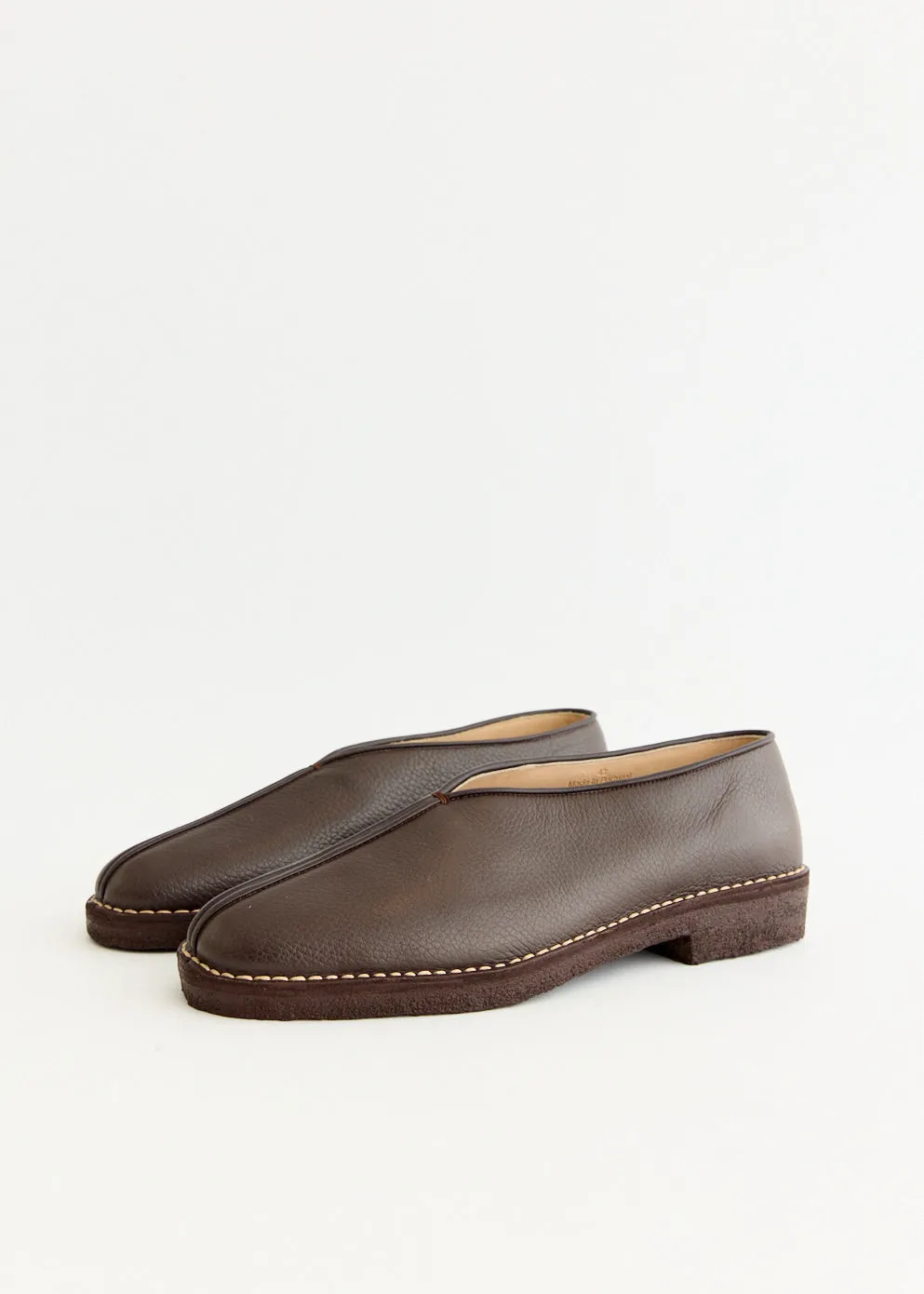 Piped Crepe Slippers Matte Trim Glossy Edge