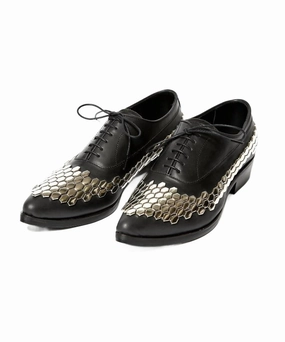Men's Lace Up Studded Shoe In Black Walk in Comfort Urban Look